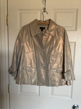Gold metallic leather Jacket